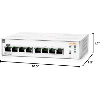 Switch de conexión instantánea de red HPE serie 1830 de 8 puertos Gb Smart Managed Layer 2 Ethernet Switch | 8X 1G | Sin