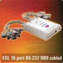 ESL16-232-DB9CBL  -  16 X RS232 IP-enabled  9-pin serial port