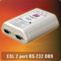 ES2-232DB9  -  2xDB9 RS232 Ethernet Serial Link EU Powe