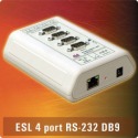 ES4-232DB9  -  4xDB9 RS232 Ethernet Serial Link EU Powe